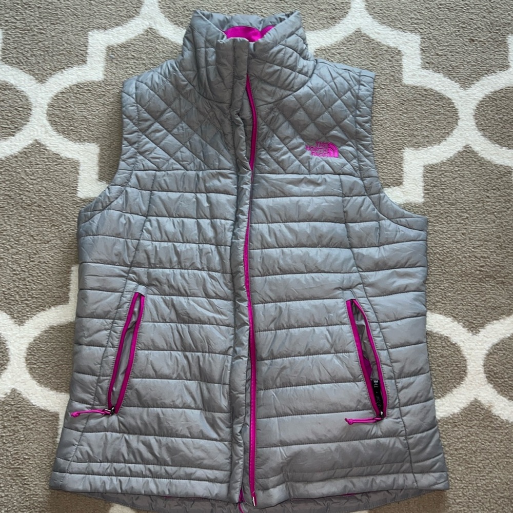 North Face gray puffer vest